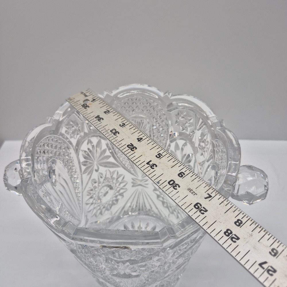 Bohemia Crystal Vase Clear Lead Cut Glass - Picture 8 of 15